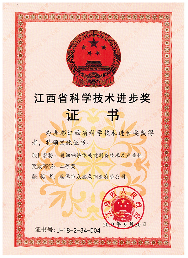 2019年江西省科學(xué)技術(shù)進(jìn)步獎（二等獎)